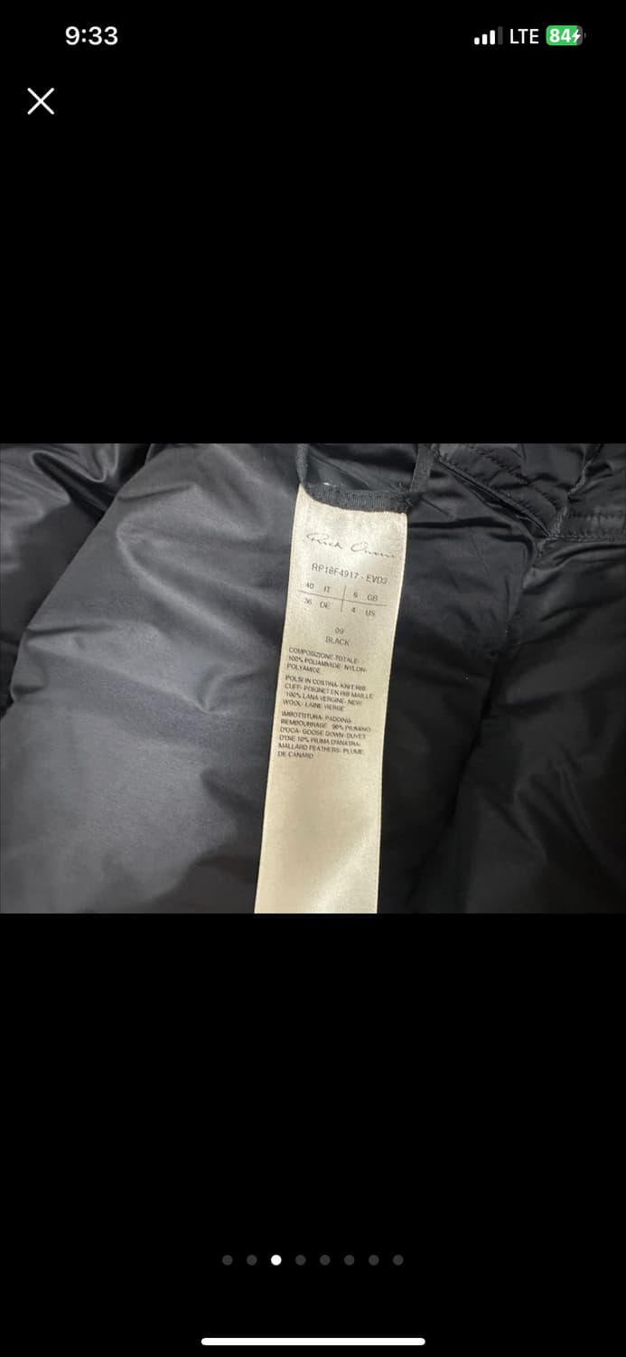 릭오웬스 여성 숏머플러 패딩 블랙 퍼넬넥 40 상품이미지7