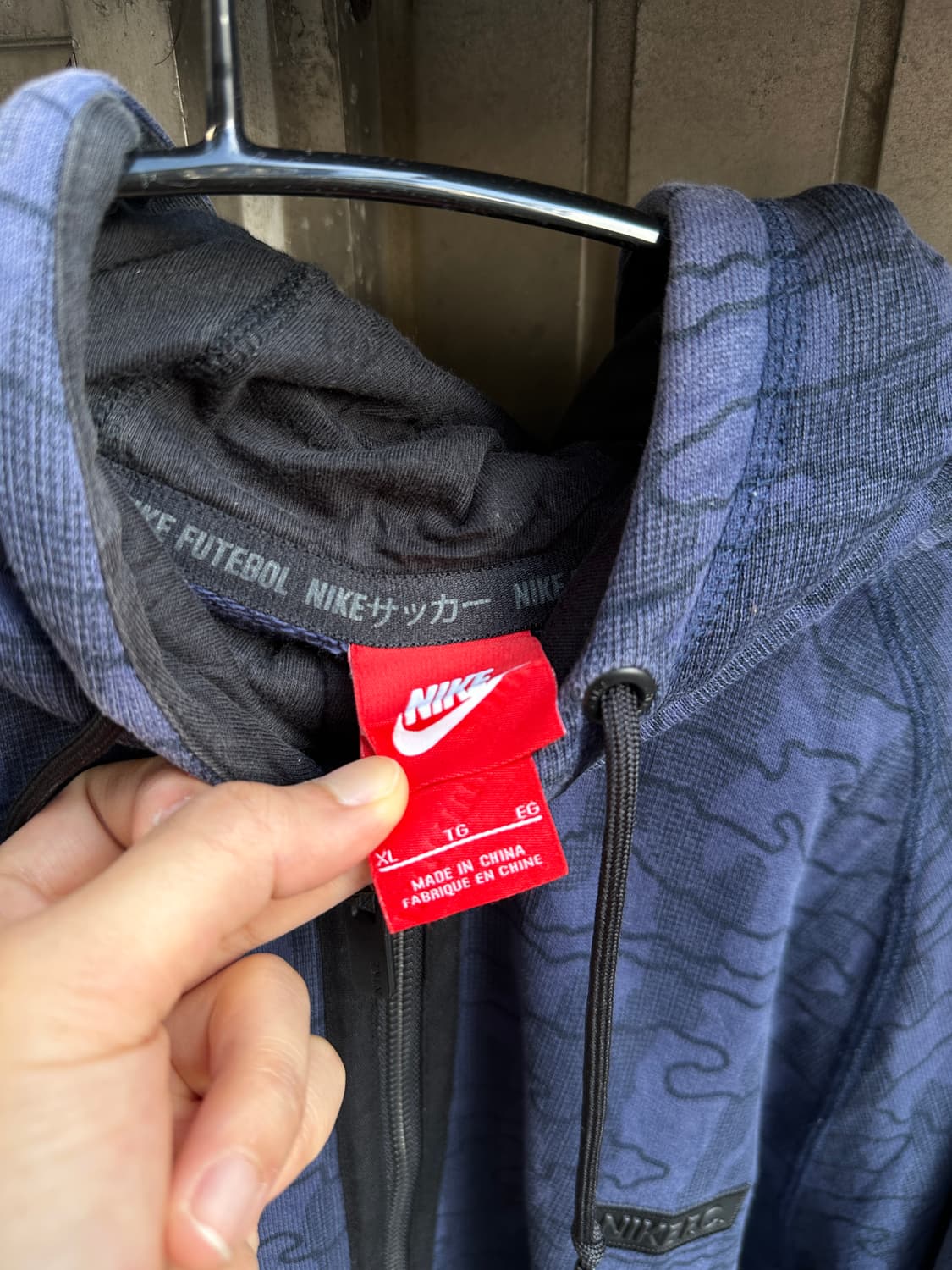 00s NIKE FC y2k grunge pattern hood 상품이미지4