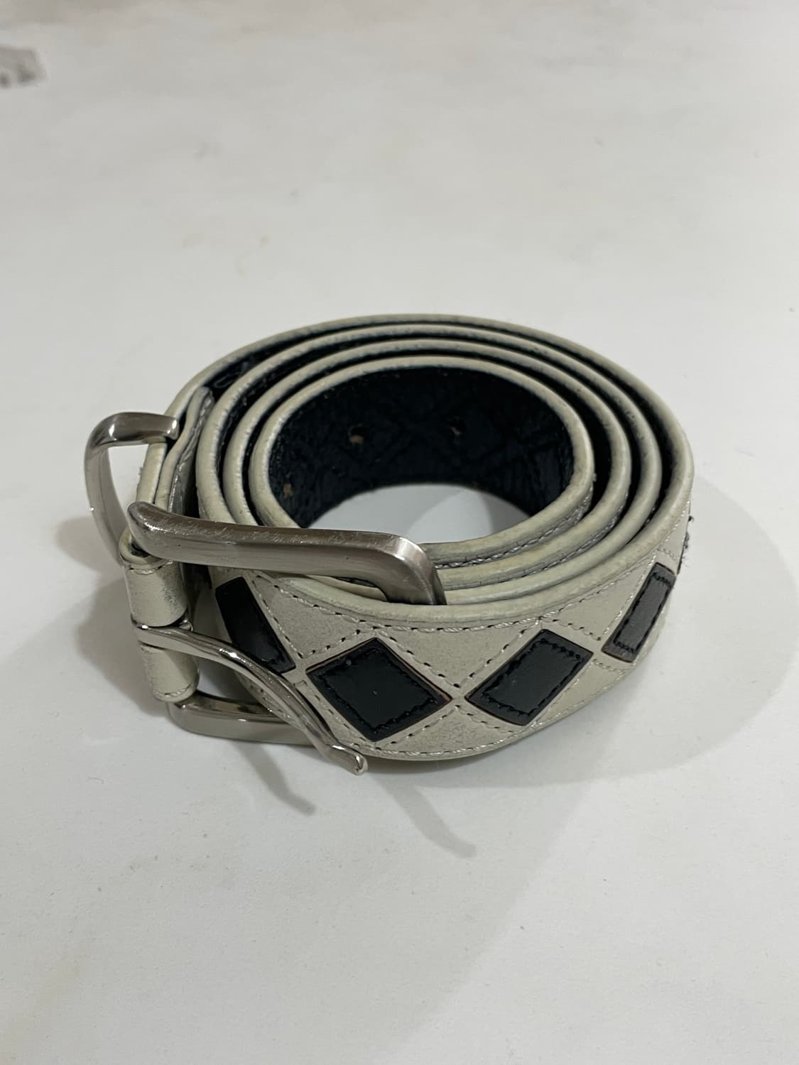 스투시 아가일 벨트 화이트 s/m 상품이미지1