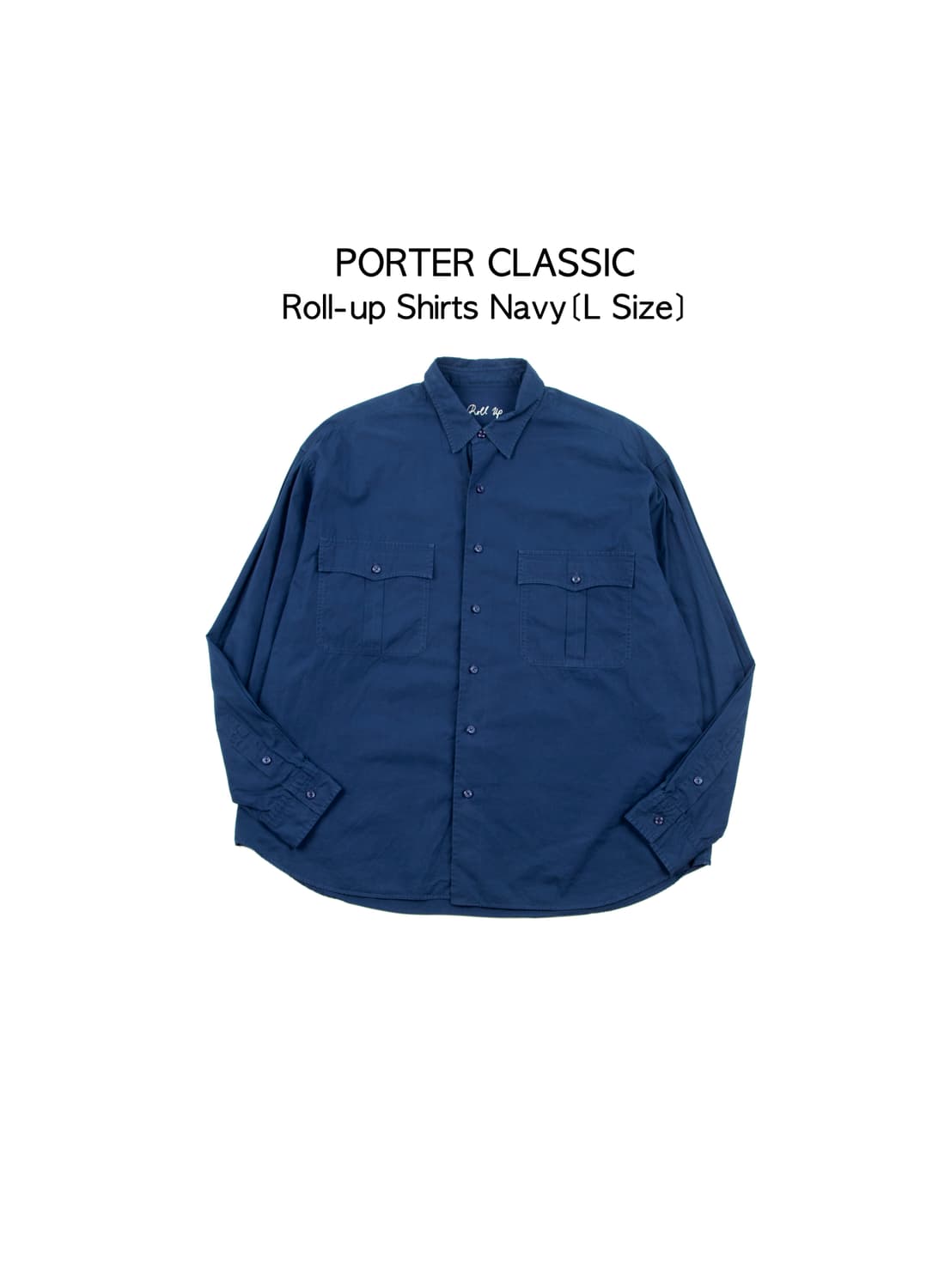 Porter classic 롤업 셔츠 네이비 상품이미지1