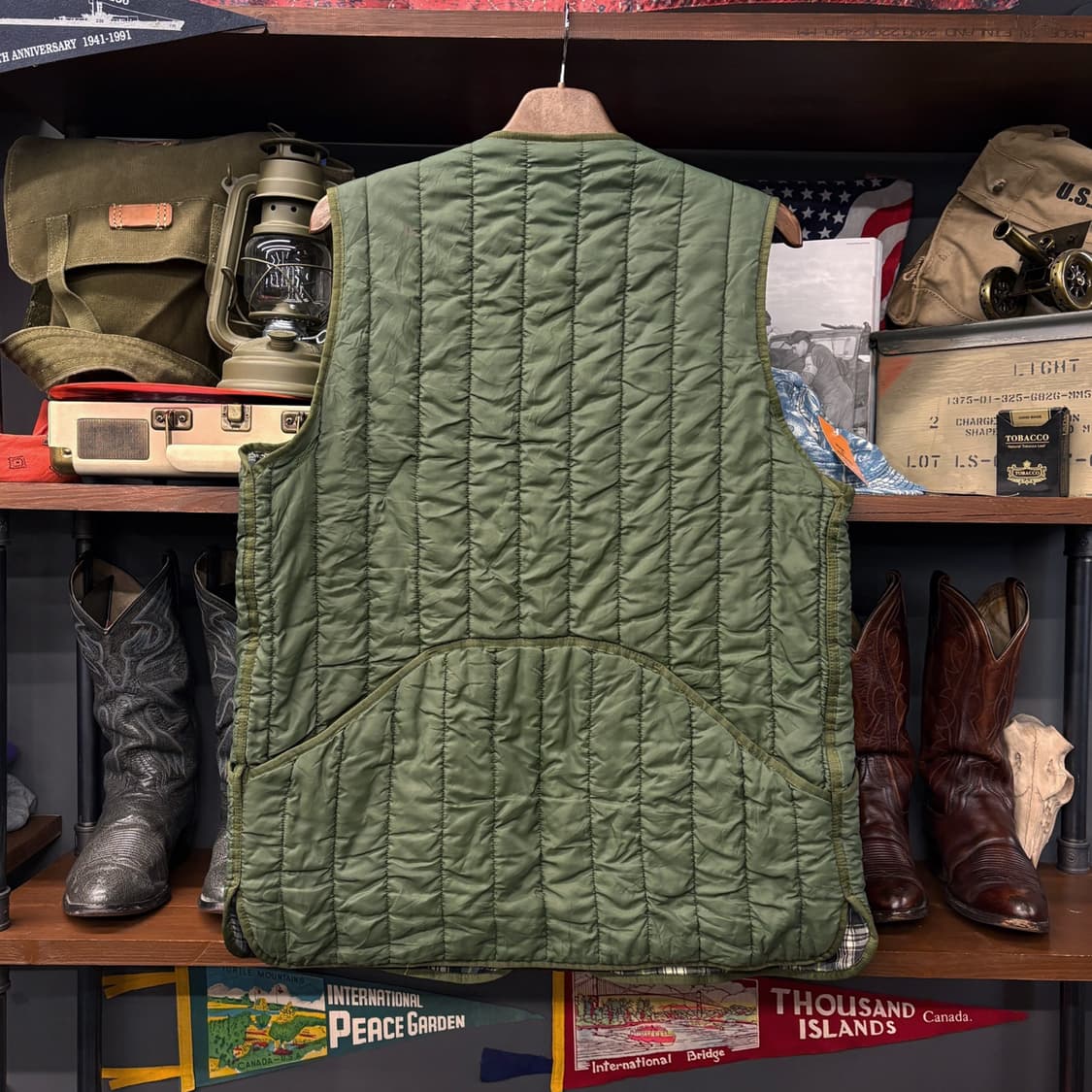 90s 바버 아웃도어 라이너 퀼팅 베스트 스웨이드 패치 헌팅포켓 N514 상품이미지2