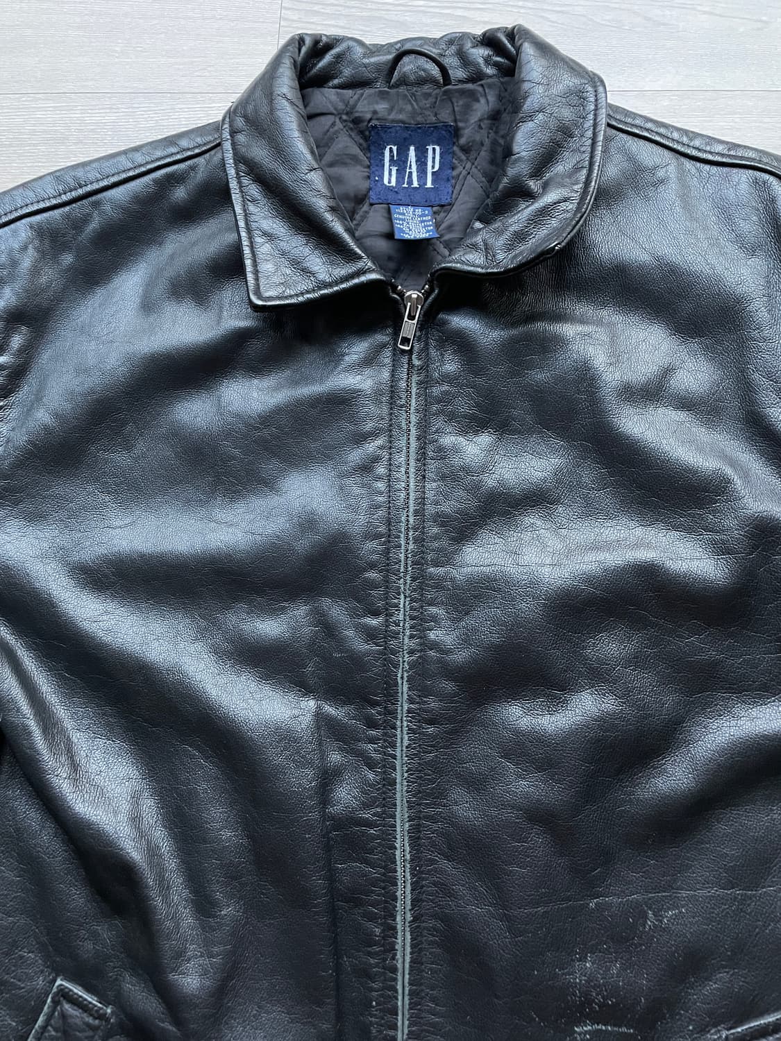 90s 올드갭 레더 자켓 블랙 상품이미지4