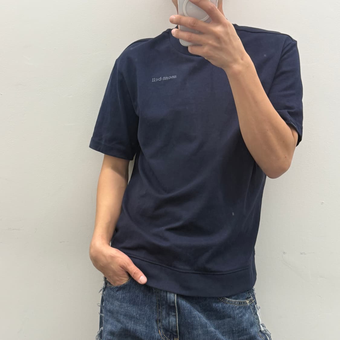 몽벨 반팔 티셔츠(네이비) 백프린팅 기능성 티셔츠 상품이미지1