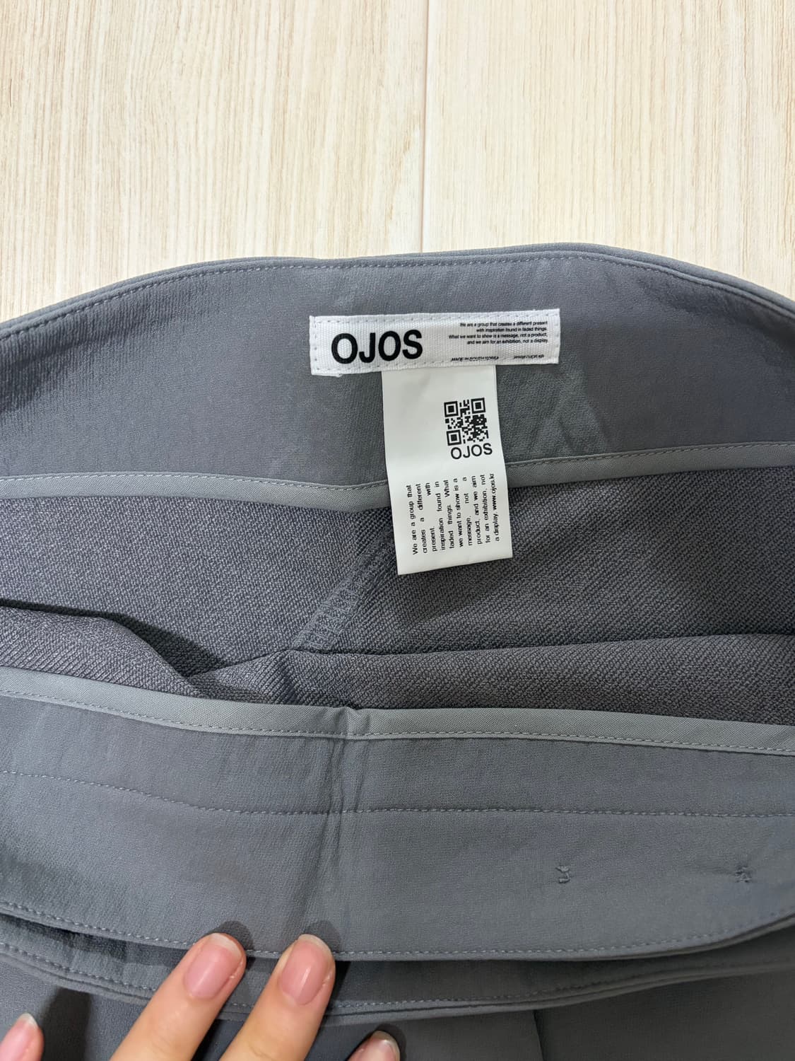 오호스 2-way pleats skirt pants(grey,2) 상품이미지4