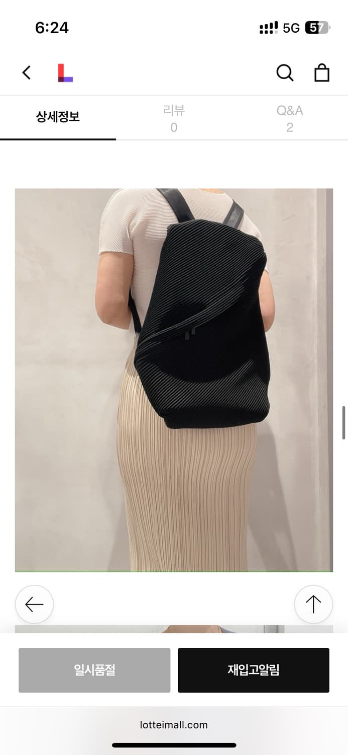 이세이 미야케 바이아스 플리츠 백팩 블랙 상품이미지2