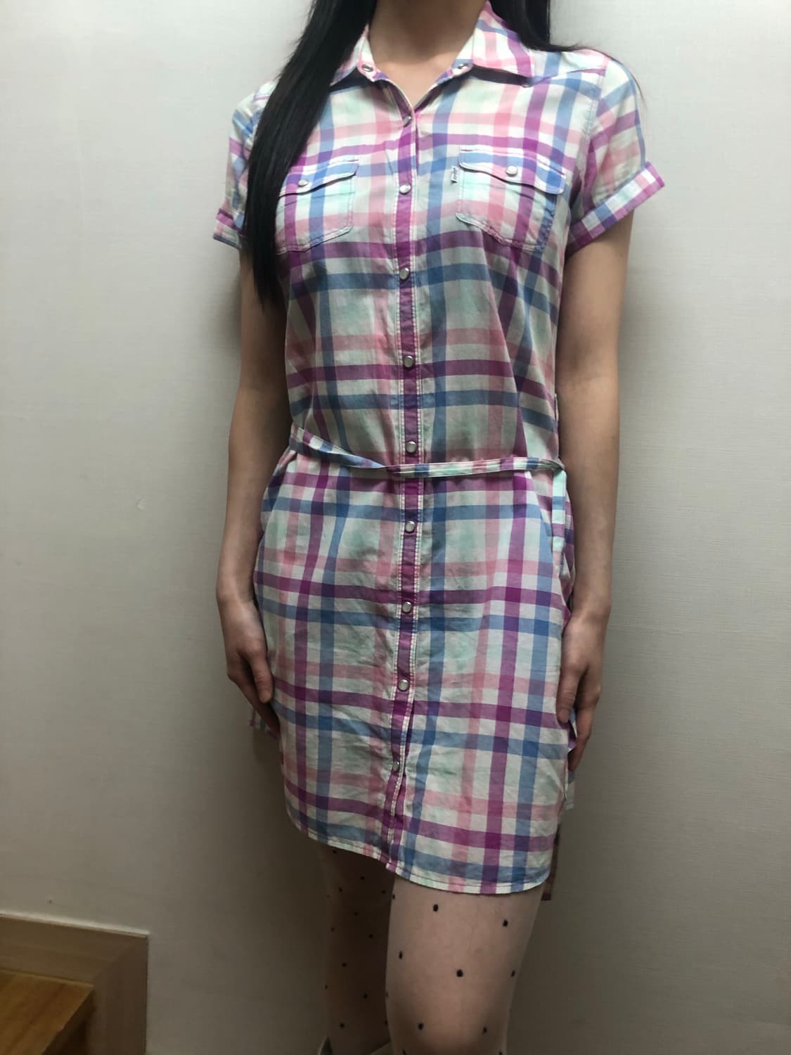 빈티지 리바이스 핑크 체크 원피스 상품이미지7