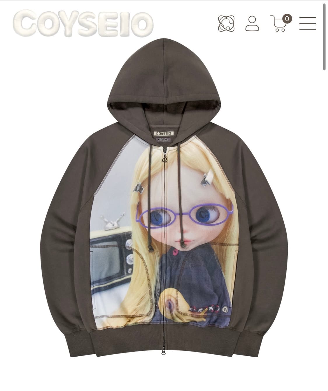 코이세이오 브라이스돌 후드집업 브라운 상품이미지1