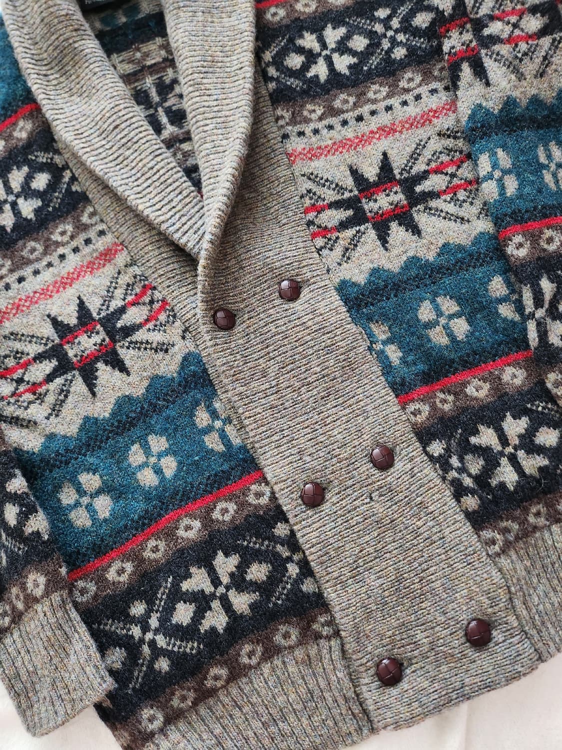 Eskimo 숄카라 패턴 가디건 L 상품이미지2
