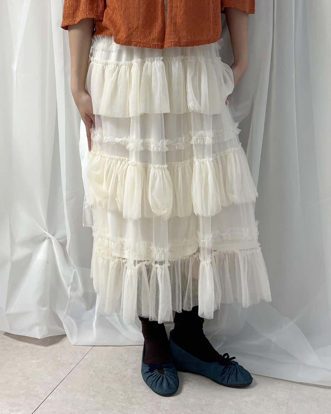 ELENCARE DUE edie tiered lovely skirt 상품이미지7
