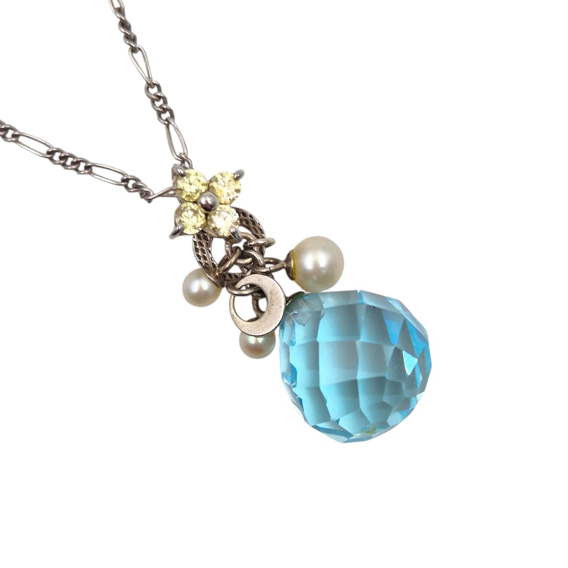 90s 꾸레쥬 한정 물방울 크리스탈 목걸이 상품이미지1