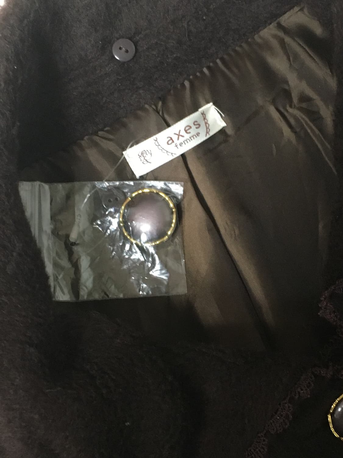 엑시즈팜 초코 브라운 레이스 리본 코트 라떼 히메 갸루 러블리 로걀 상품이미지2