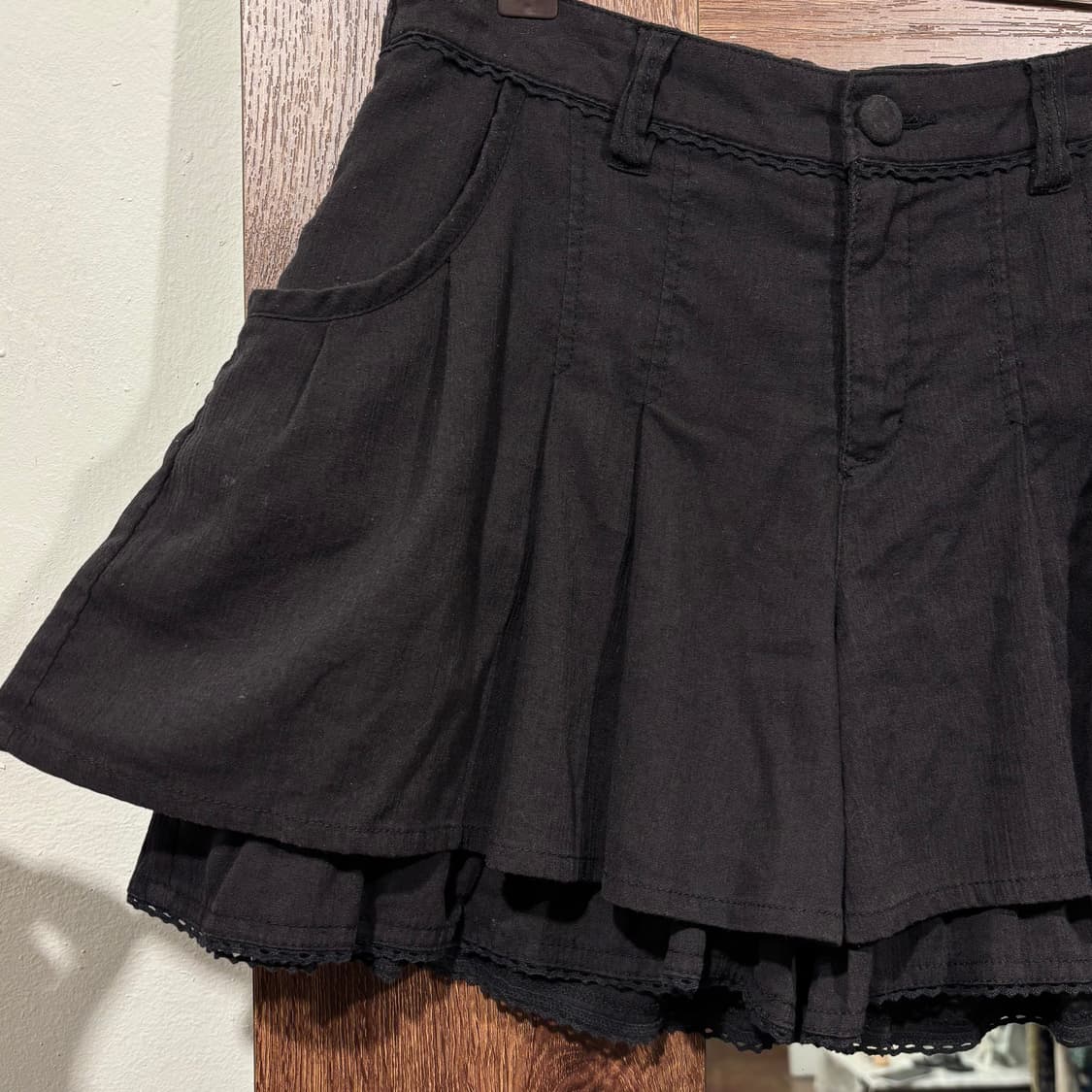 Cutie blonde 블랙 레이어드 플리츠 큐롯 스커트 팬츠 갸루 상품이미지7