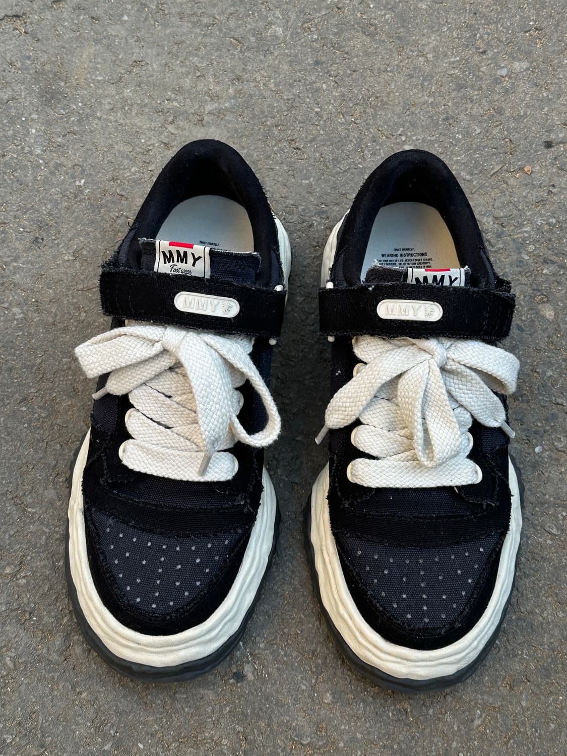 메종 미하라 야스히로 키스 OG 솔 캔버스 로우탑 스니커즈 블랙 42 상품이미지1