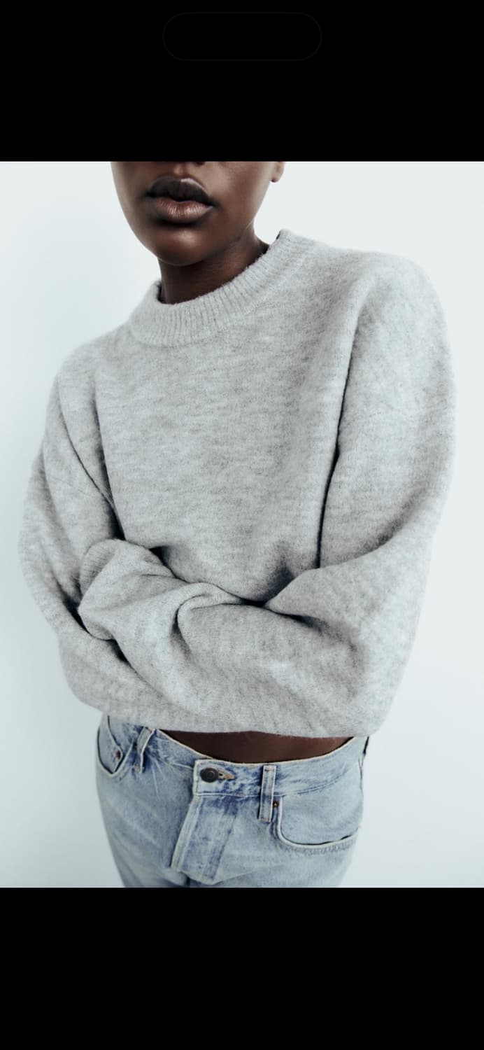 자라(zara) 울 부클 크롭 니트 상품이미지1