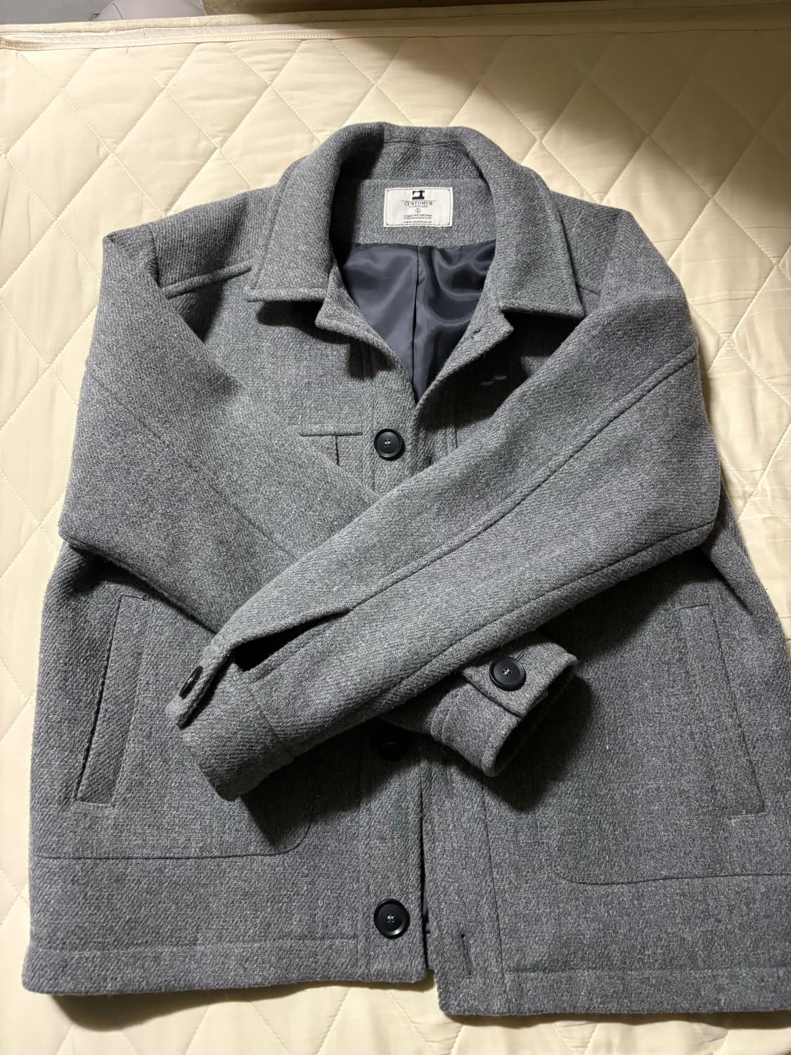 커스텀어스 울 이부직 5버튼 프레피자켓 L 상품이미지5