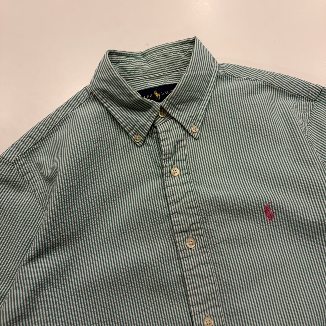 [S] 폴로 랄프로렌 시어서커 스트라이프 반팔 셔츠 C371 상품이미지3