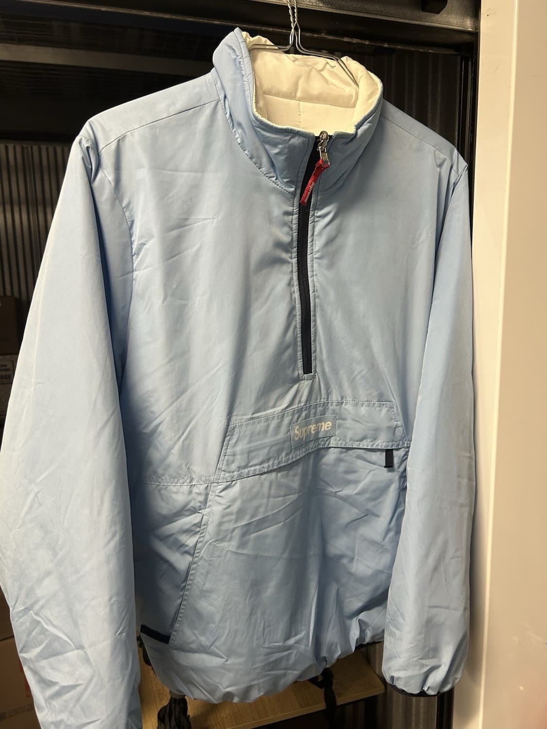 슈프림 리버서블 푸퍼 자켓 라이트블루/화이트 상품이미지1