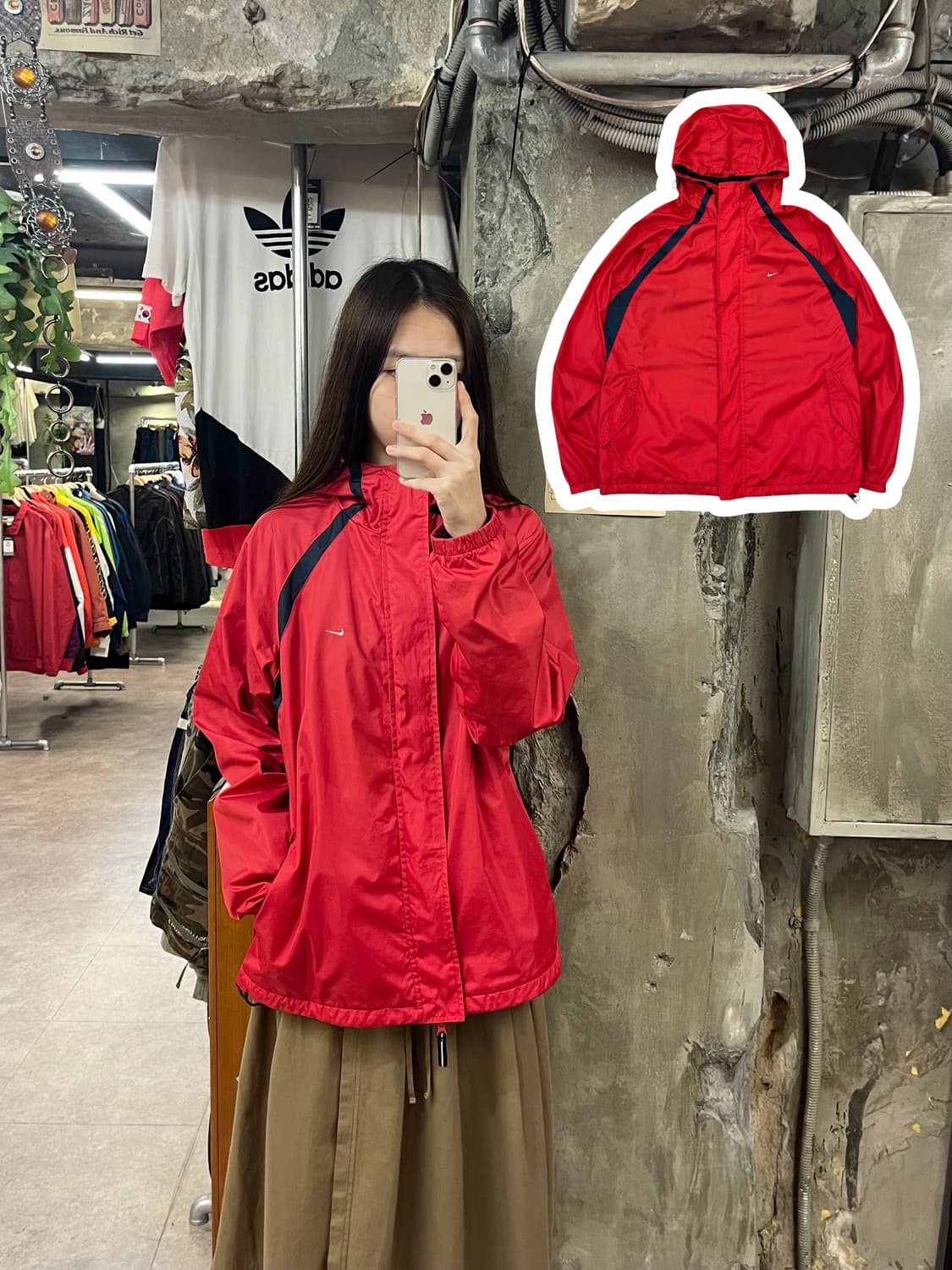 나이키 바람막이 레드 XL #csz1476 상품이미지1