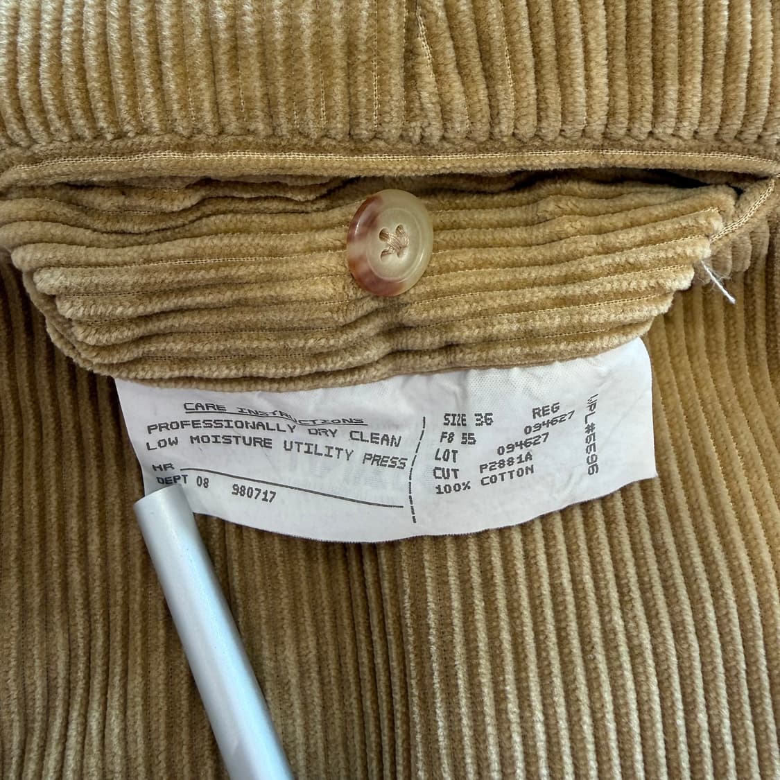 90–00s Polo 폴로 코듀로이 투턱 카브라 상품이미지7