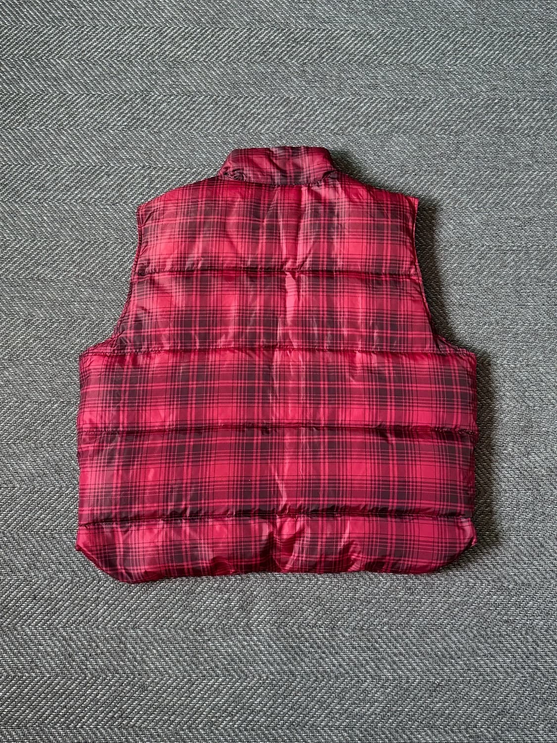 80s 엘엘빈 구스다운 타탄체크 패커블 푸퍼 베스트 (105-110) 상품이미지6