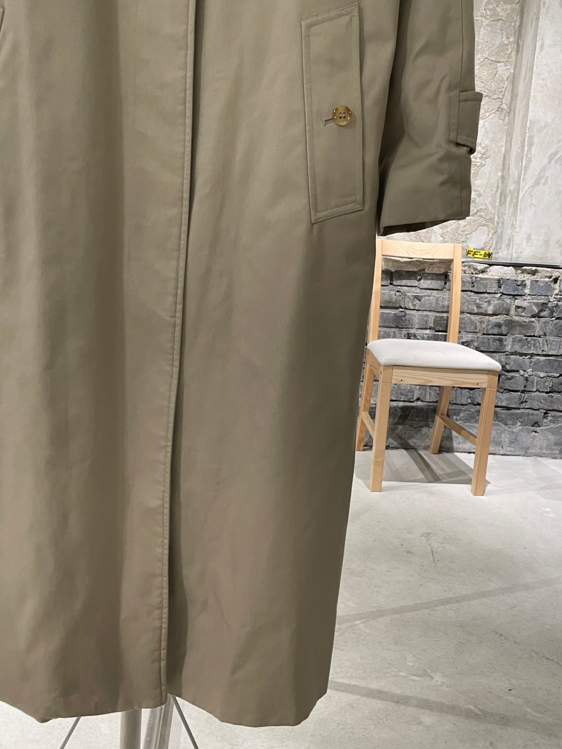 버버리 베이지 히든 버튼 코튼 코트 상품이미지5