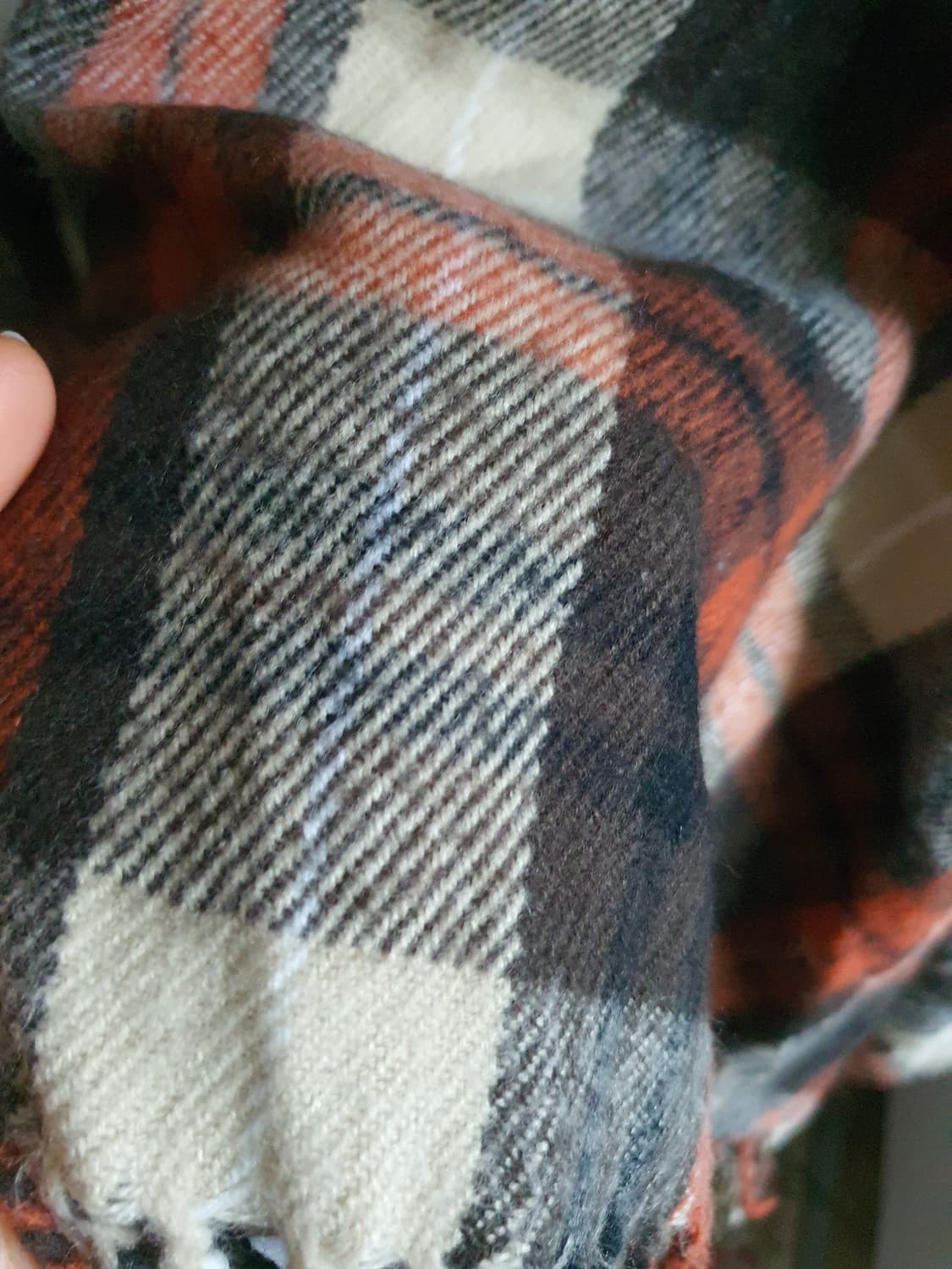 [모리걸] 체크 패턴 숄 망토 브라운 Free 상품이미지3