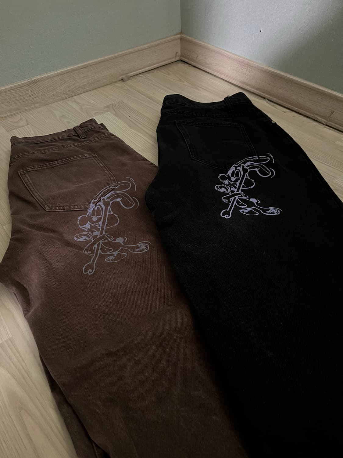 릴 래빗 데님 바지 두벌 상품이미지1