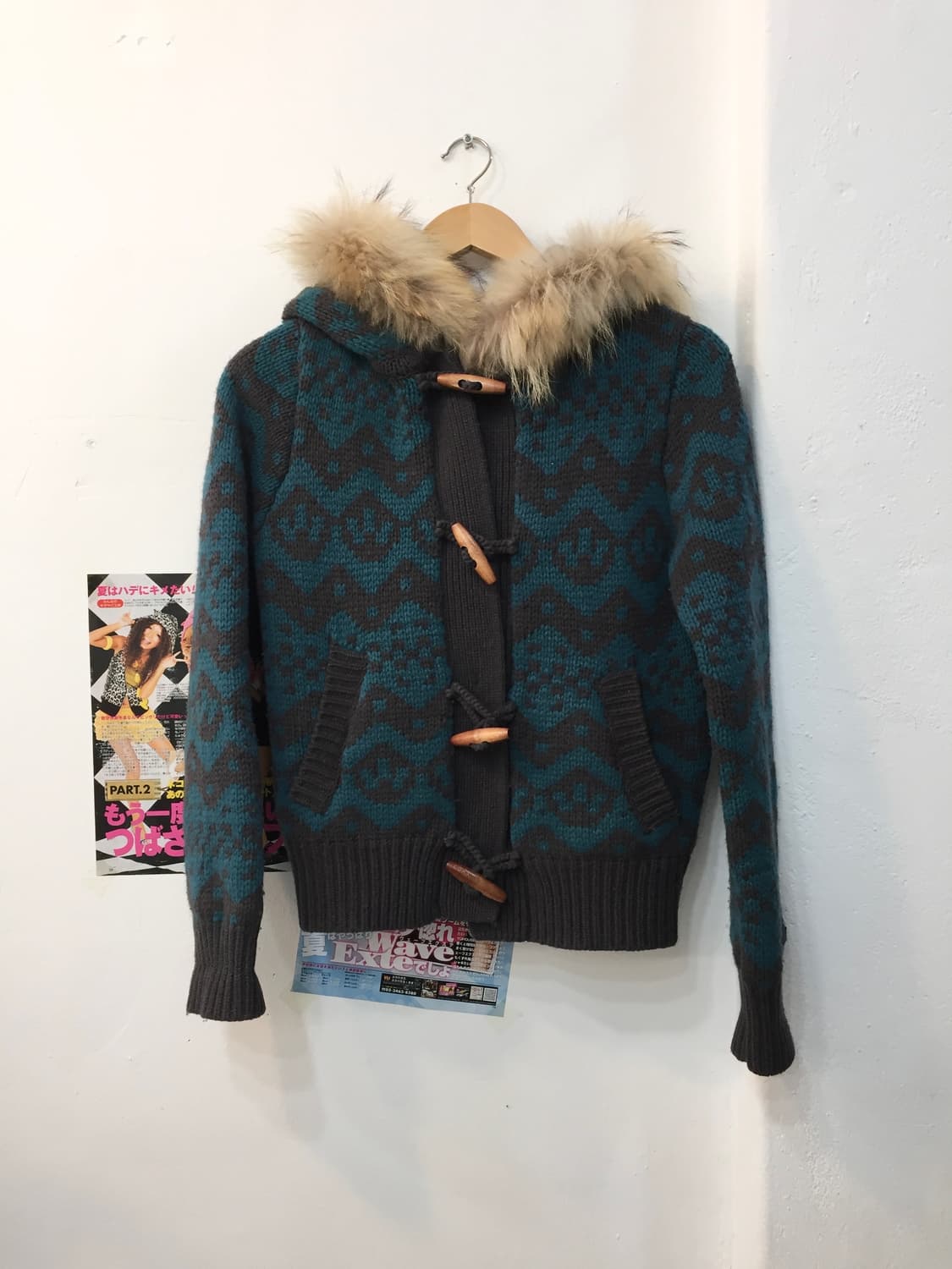 노르딕 퍼 후드 가디건 상품이미지1