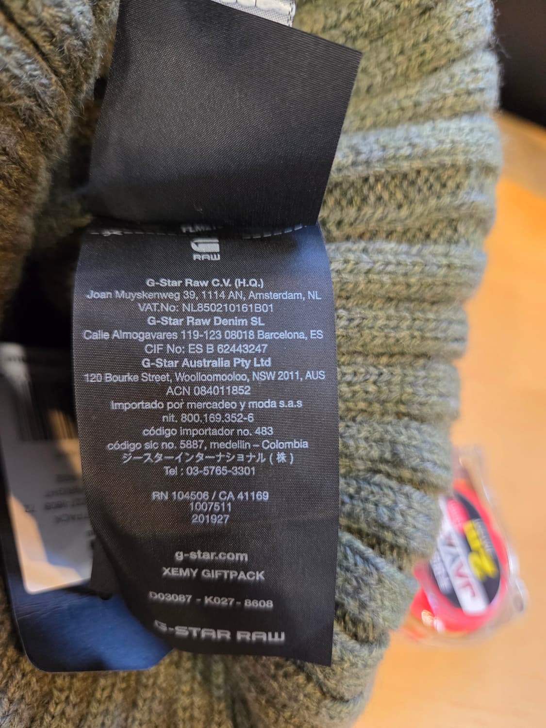 G-STAR RAW 골지 니트 비니 카키 상품이미지4