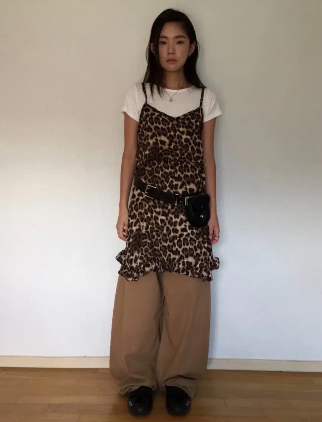 더기 레오파드 미니 프릴 원피스 상품이미지1