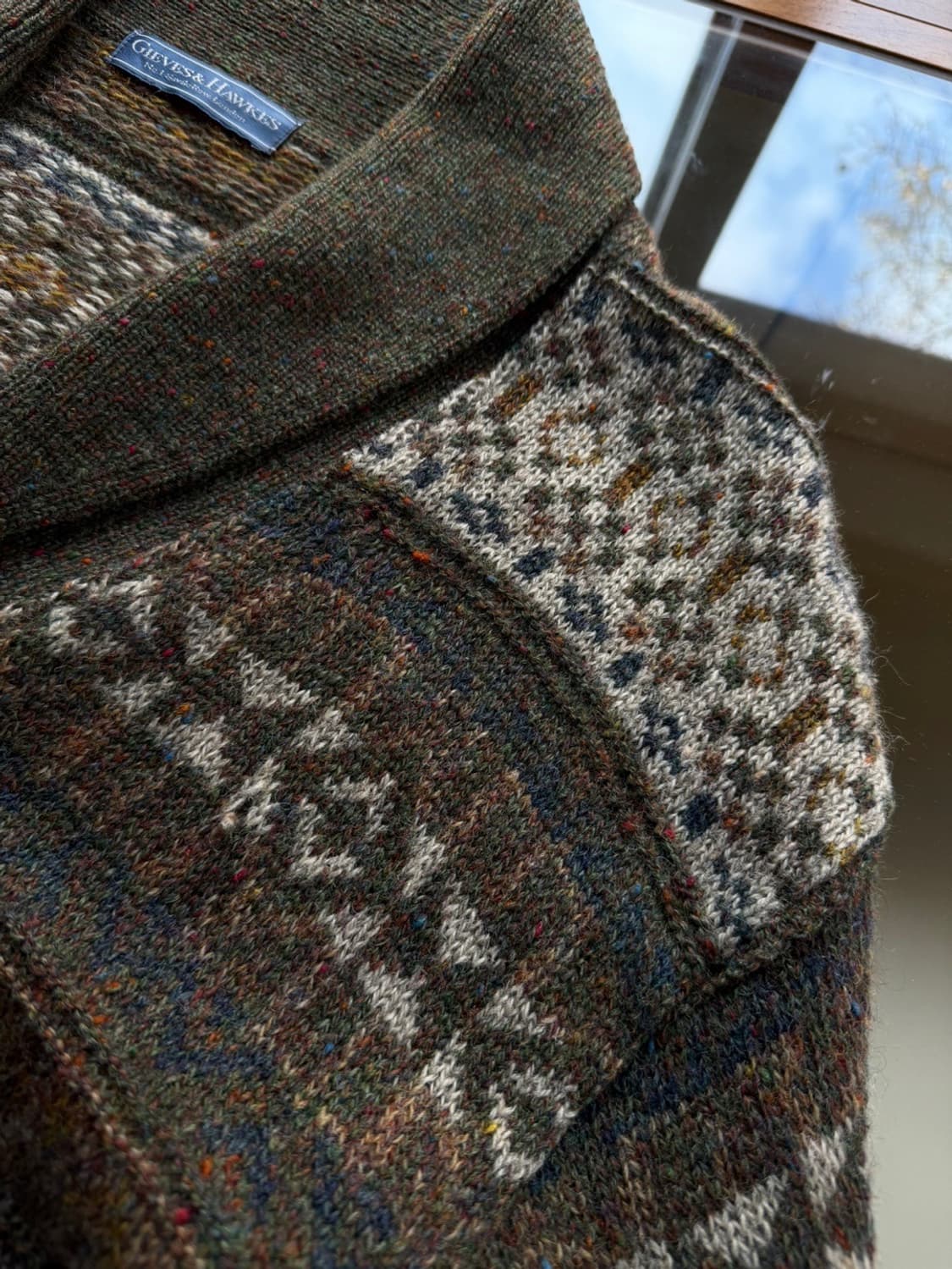 기브스앤호크스 페어아일 숄칼라 가디건 100 상품이미지7