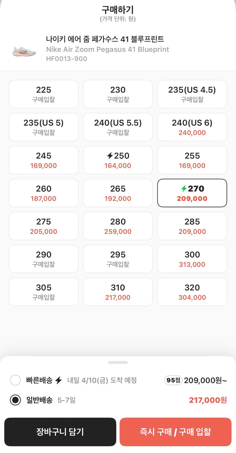 나이키 에어 줌 페가수스 41 블루프린트 상품이미지2