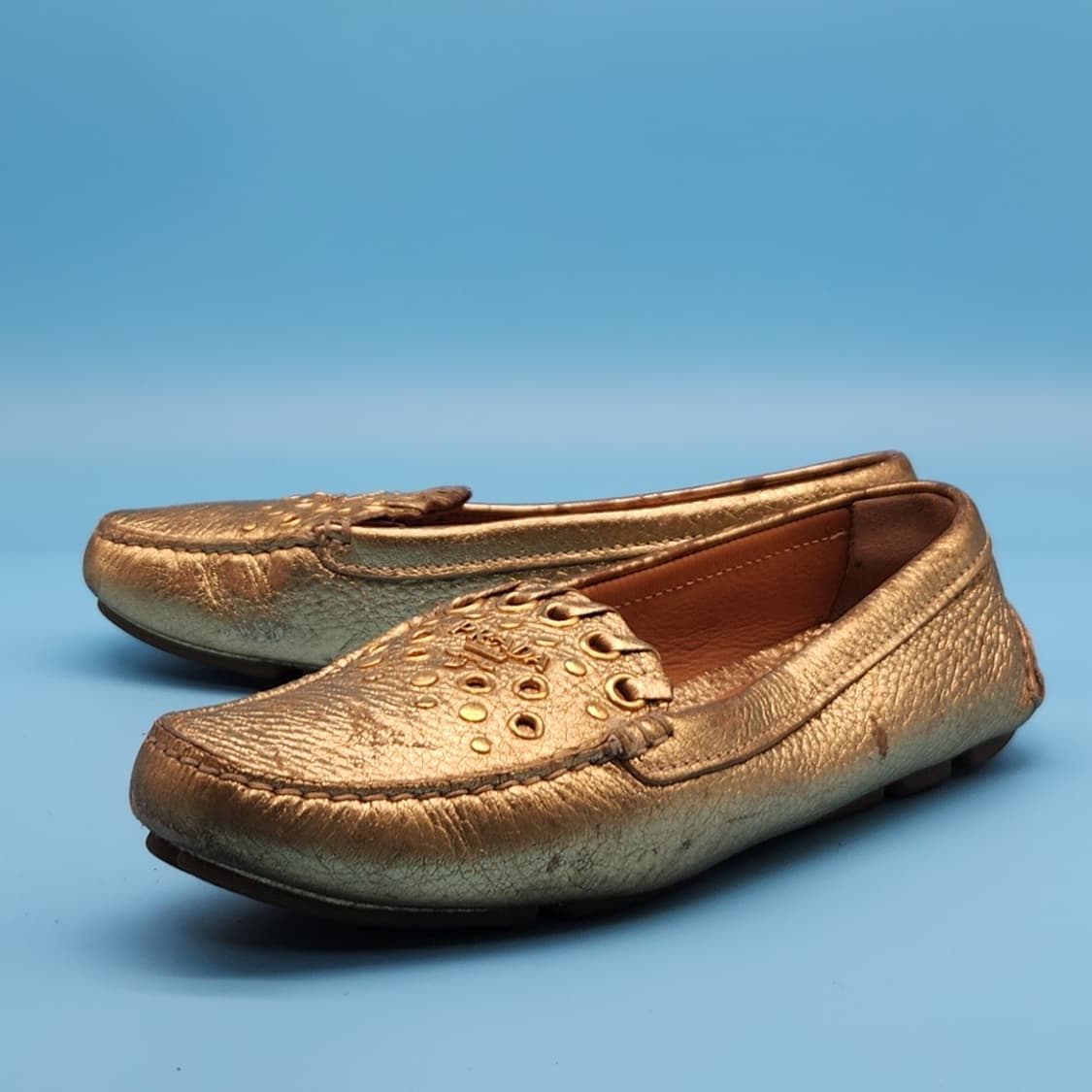 ooo 프라다 골드  여성로퍼 35 230 상품이미지1