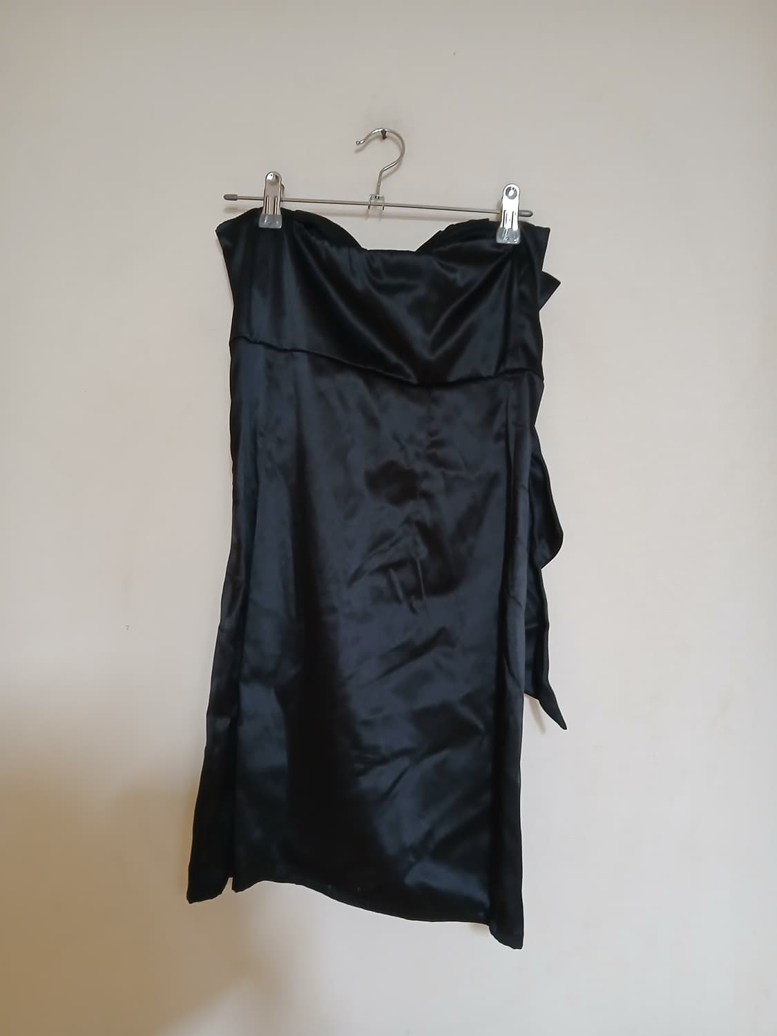 블랙 미니 파티 이브닝 드레스 새틴 오프숄더 캡 원피스 섹시 홀복 연말룩 상품이미지5