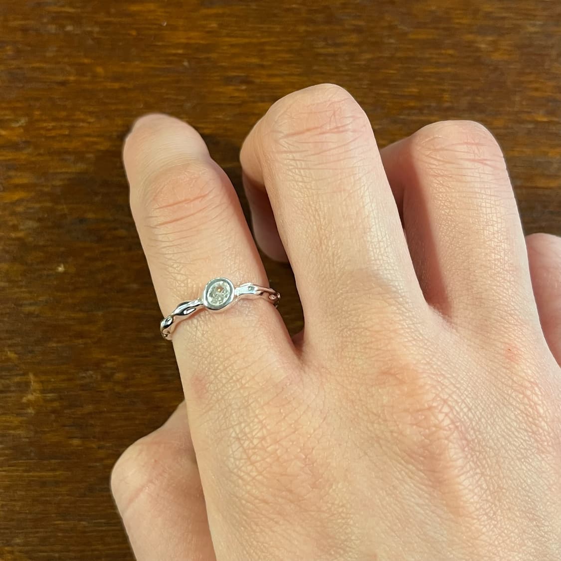 새상품 여성 오픈링 중앙큐빅 반지 은반지 실버링 상품이미지5