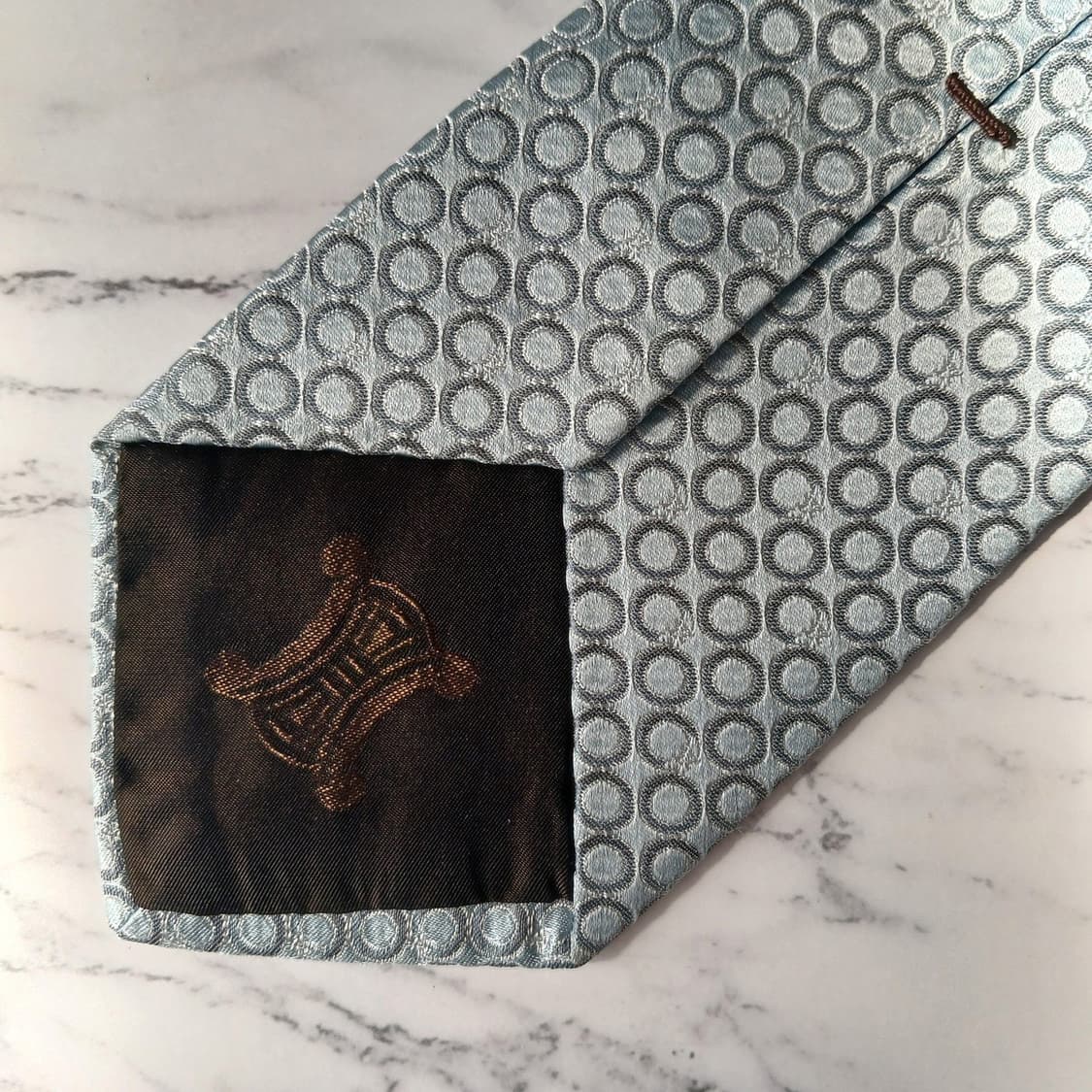 셀린느 실크 블루 트리오페 패턴 넥타이 8.9cm A+등급 E894
 상품이미지8