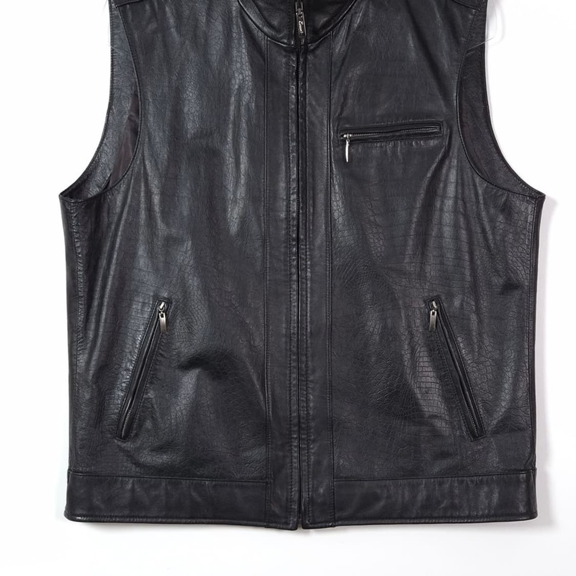 에크라제 리얼 램스킨 피그스킨 레더 지퍼 베스트 L 상품이미지3