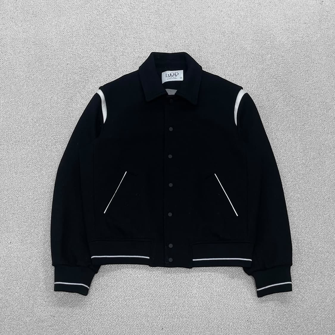 엘무드 Lmood 컨템포러리 바시티 자켓 블랙 상품이미지1