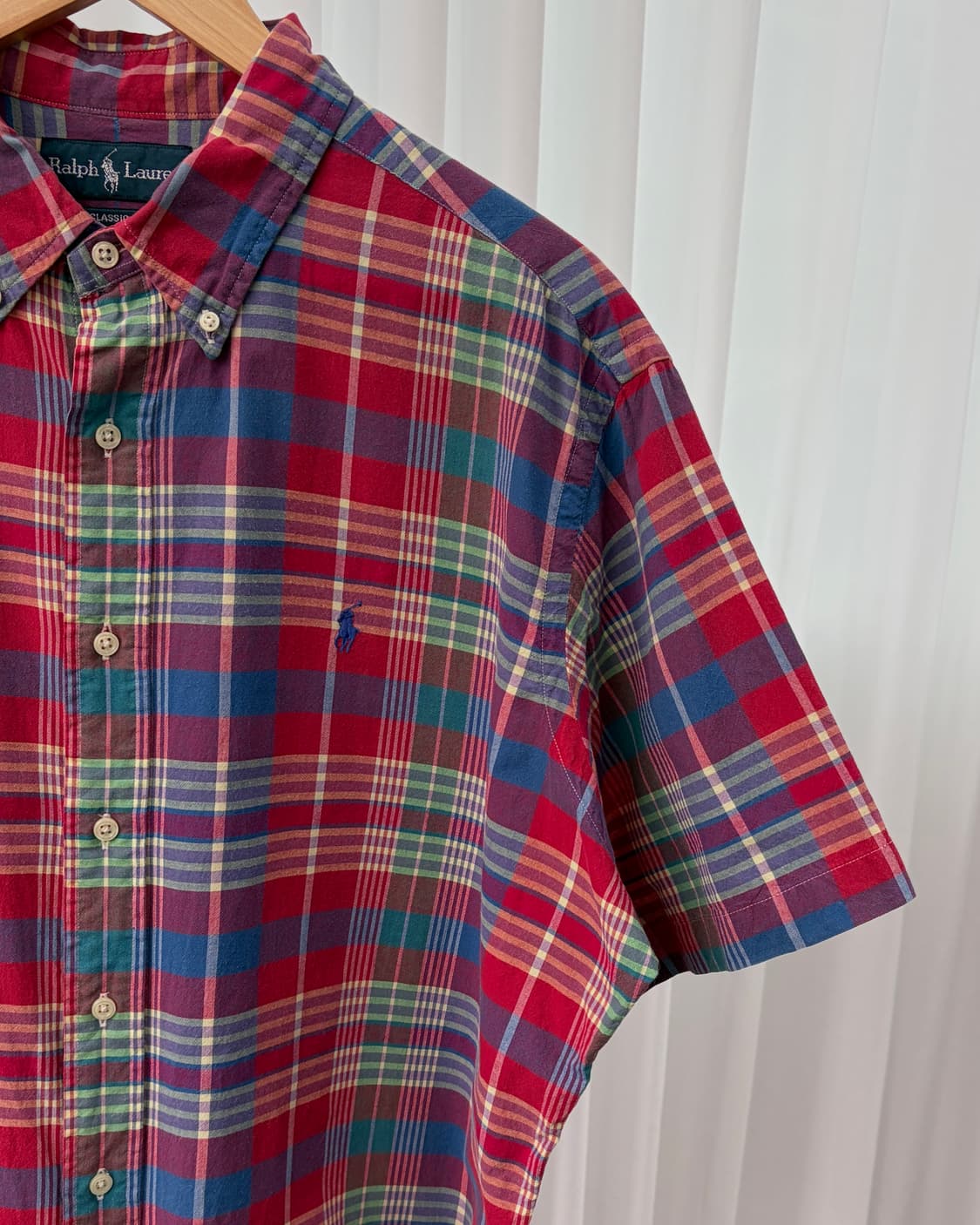 [XL]폴로 랄프로렌 클래식핏 마드라스 반팔 셔츠 상품이미지5