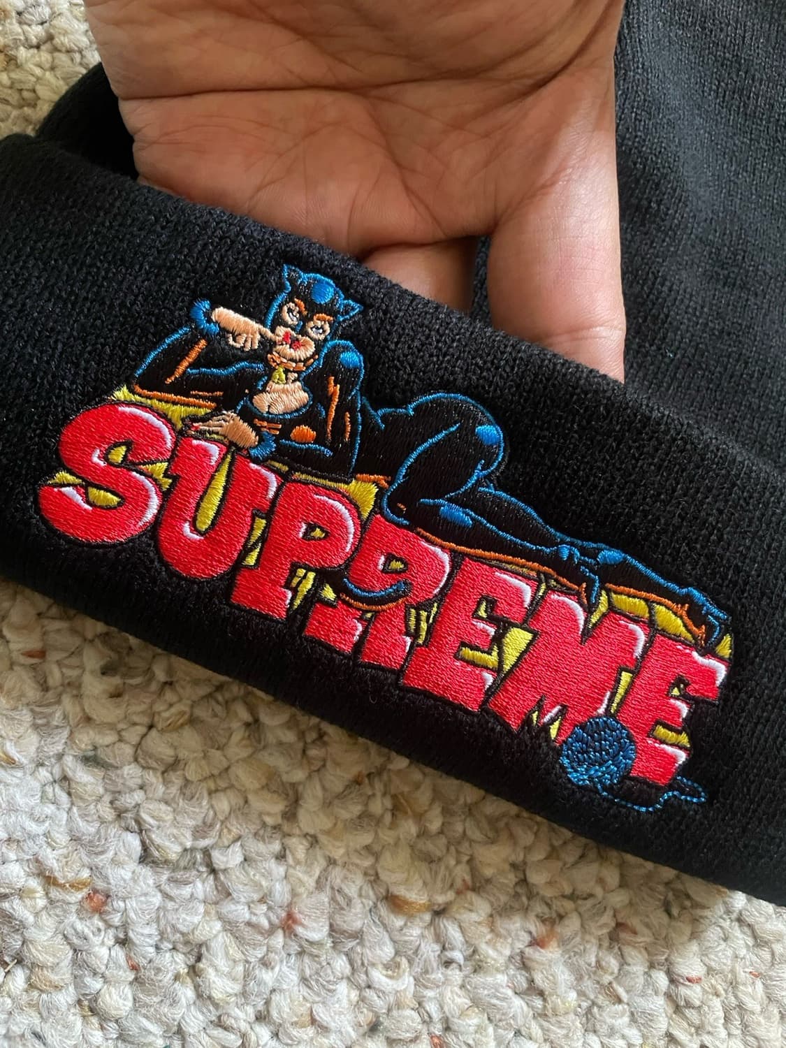 22FW 슈프림 캣우먼 비니 블랙 상품이미지2