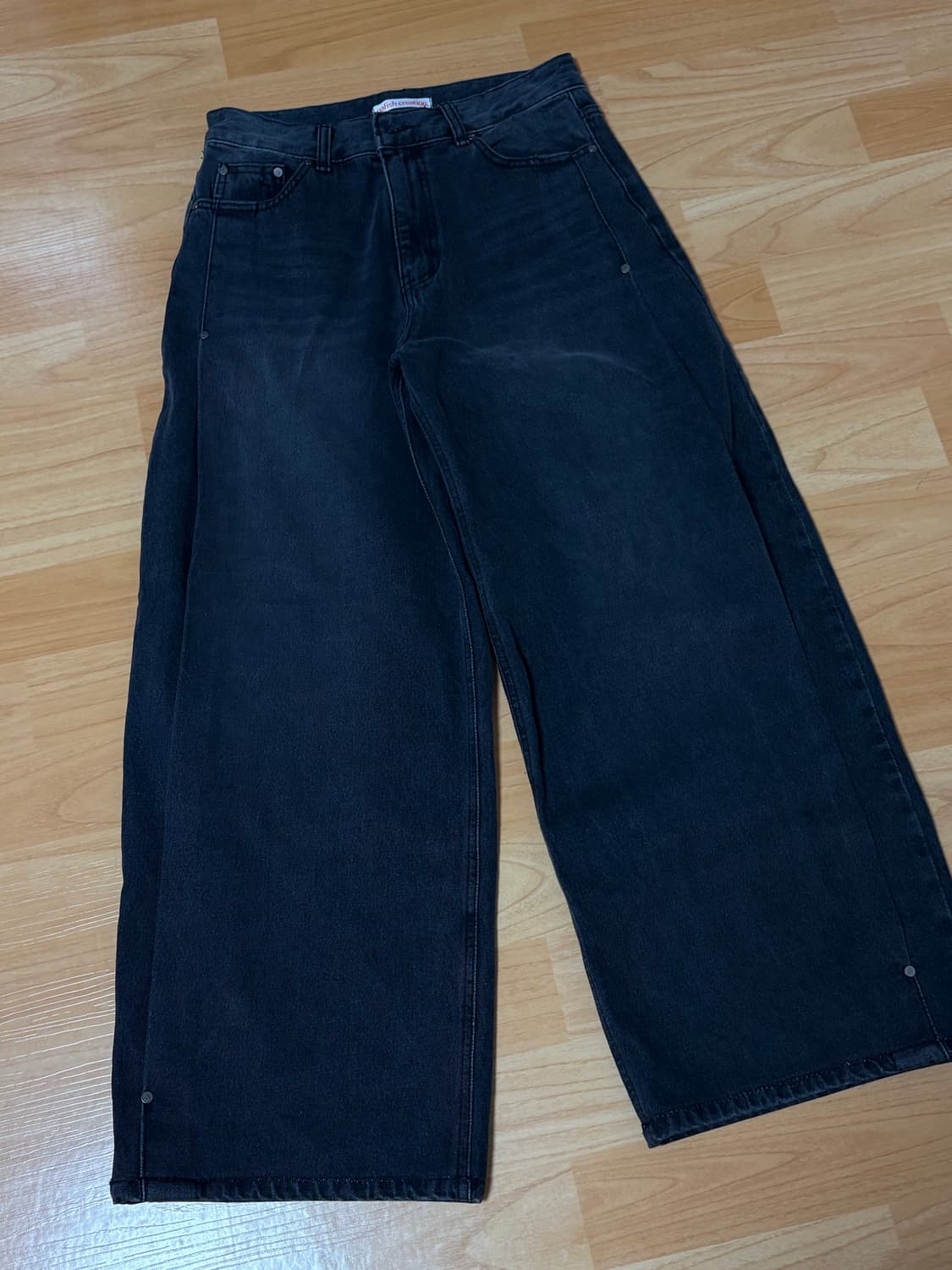 오피쉬 SIDE TUCK DENIM PANTS 블랙 상품이미지4