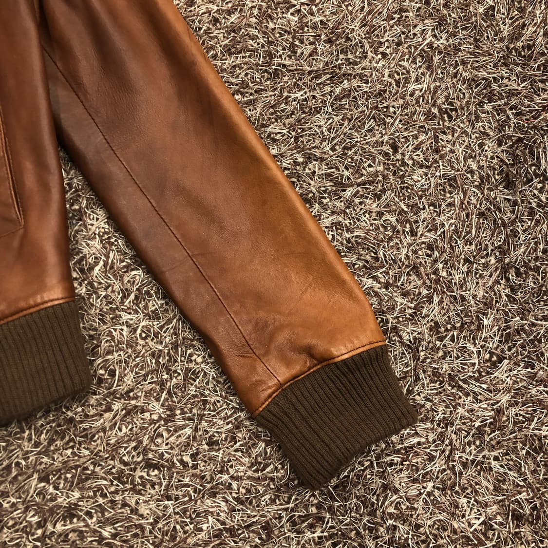 빈티지 양가죽 블루종 브라운 레더 가죽 자켓 상품이미지3