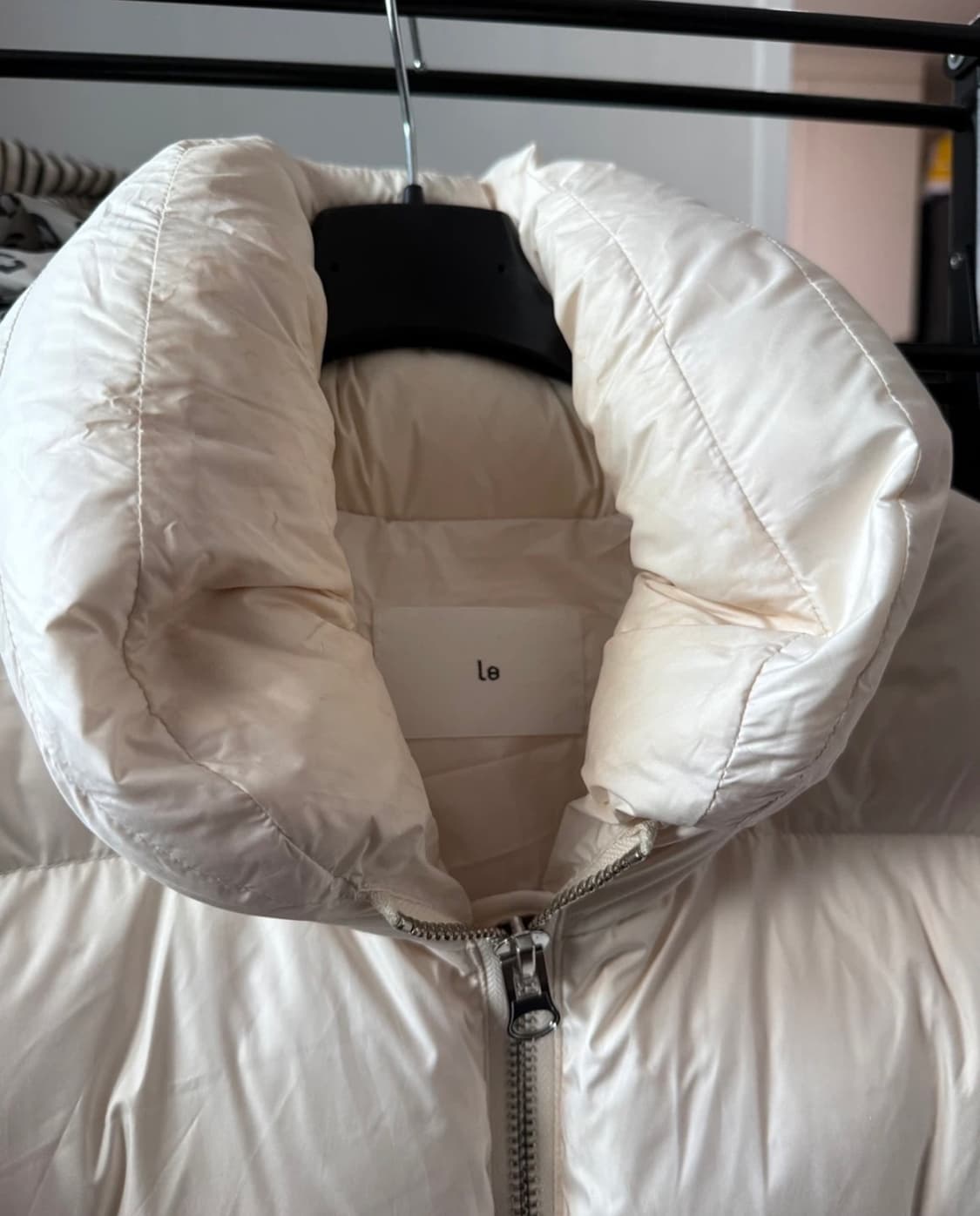 29cm구매) Le 르 하이넥 덕다운 아이보리 스트링 패딩 상품이미지5