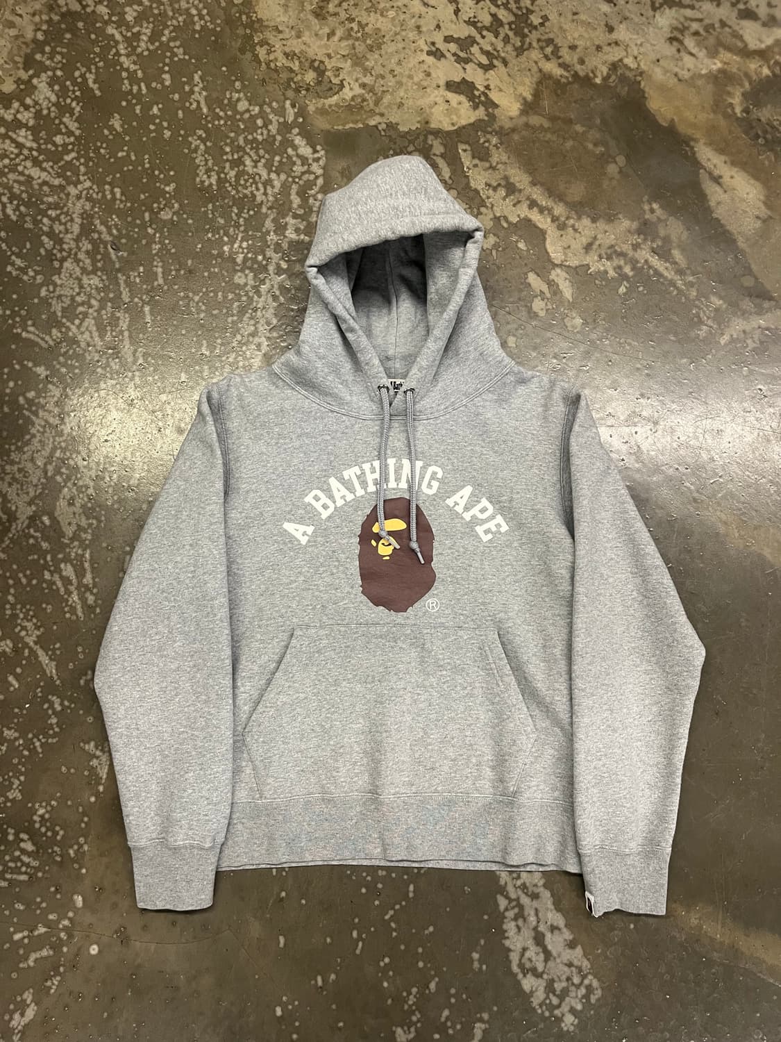 베이프 컬리지 기모 후드 그레이 M  상품이미지1