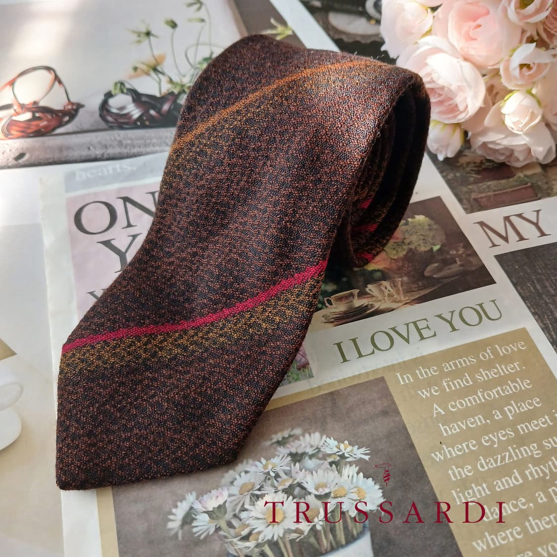 트루사르디 실크&울 스트라이프 넥타이 8.1cm A등급 A18874
 상품이미지1