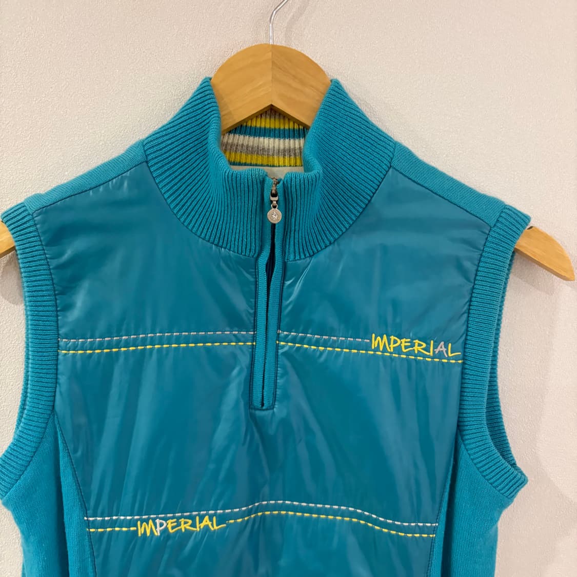 임페리얼 블루 퀼팅 니트 조끼 90 상품이미지3