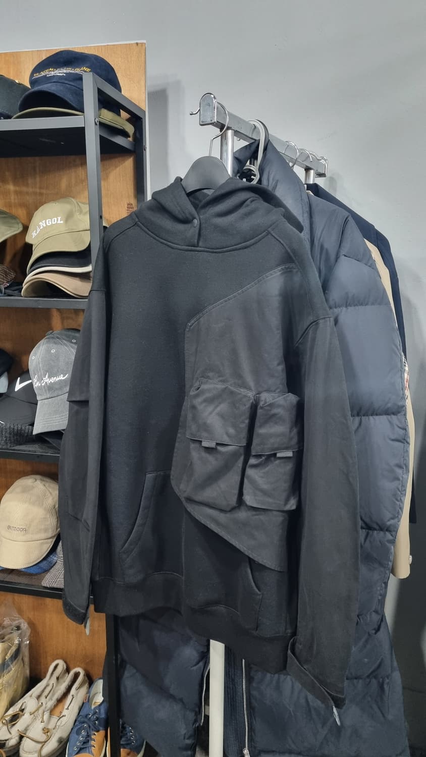 (밥켓) bobcat 남성 블랙 기모 후드 (100~110) 상태깔끔 상품이미지1