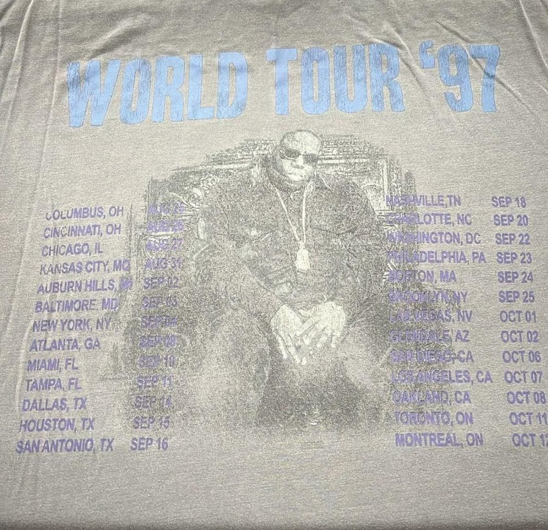 90’s 빈티지 The Notorious B.I.G 투어 티셔츠 XL 상품이미지3