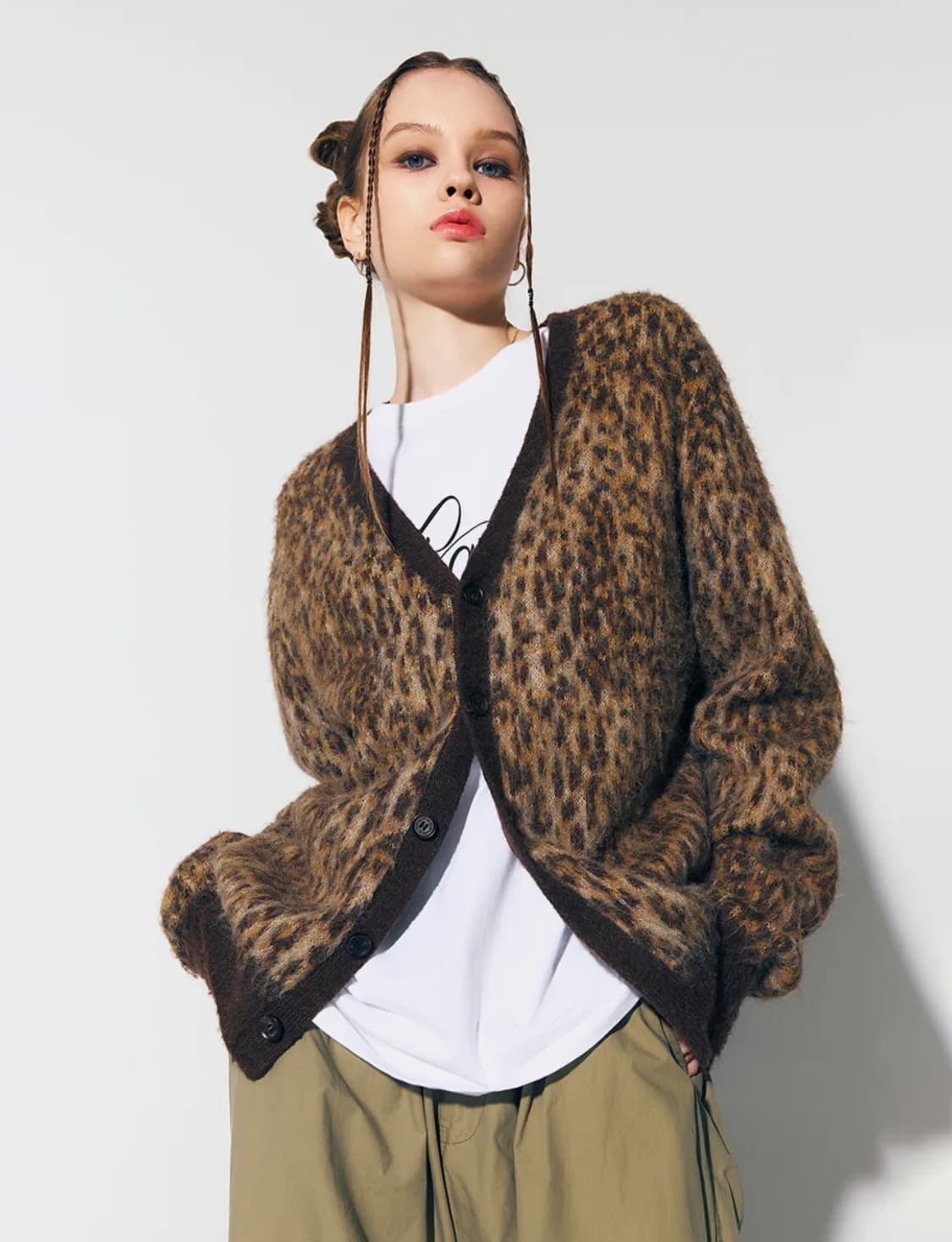 As if calie 애즈이프캘리 레오파드 가디건 상품이미지3