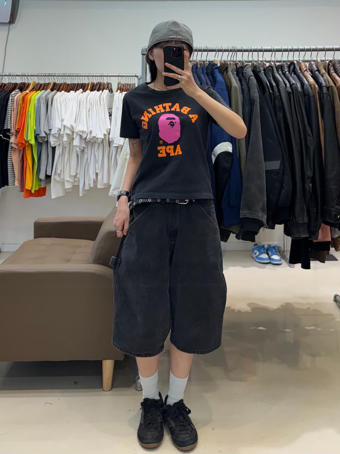 베이프 컬리지 티셔츠 블랙 상품이미지7